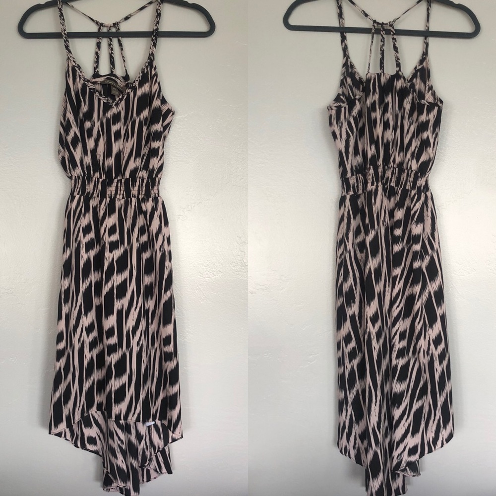 CHARLIE JADE | Black & Tan Braided High Low Dress